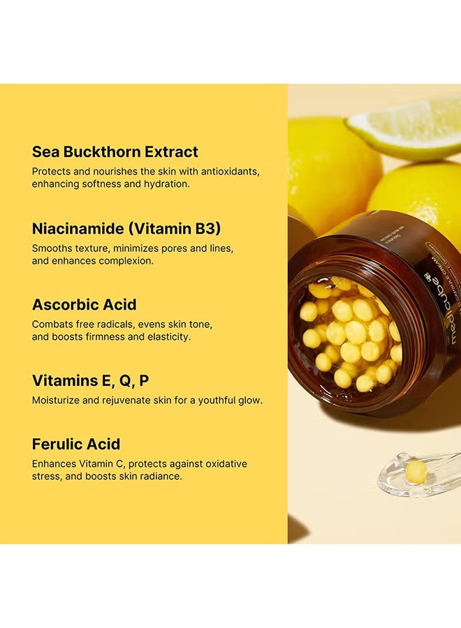 عام ميديكيوب كريم وجه كبسولات ذهبية 1.94 أونصة - ترطيب مشرق | تركيبة فيتامين C مضادة للتجاعيد - Image 2